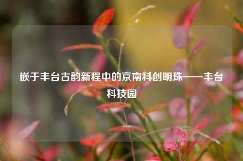 嵌于丰台古韵新程中的京南科创明珠——丰台科技园