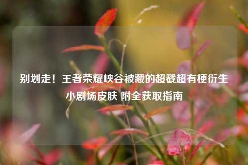 别划走!王者荣耀峡谷被藏的超戳超有梗衍生小剧场皮肤 附全获取指南