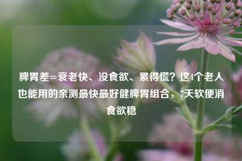 脾胃差=衰老快、没食欲、累得慌?这4个老人也能用的亲测最快最好健脾胃组合,7天软便消食欲稳