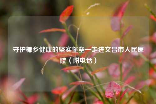 守护椰乡健康的坚实堡垒—走进文昌市人民医院(附电话)