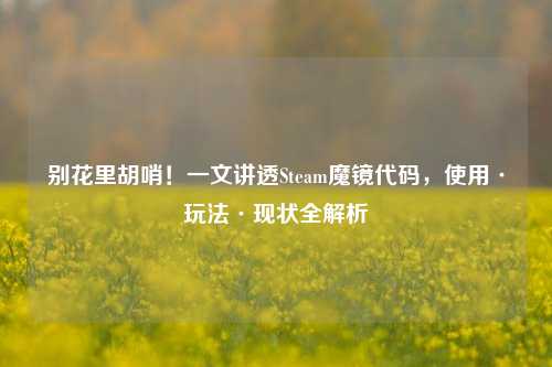 别花里胡哨!一文讲透Steam魔镜代码,使用·玩法·现状全解析