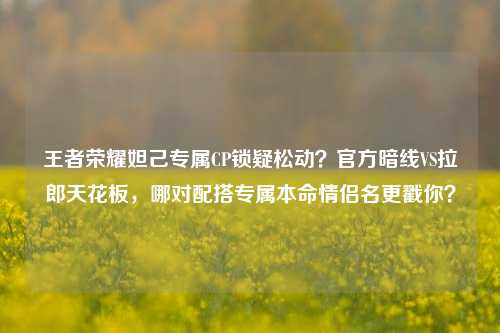 王者荣耀妲己专属CP锁疑松动？官方暗线VS拉郎天花板，哪对配搭专属本命情侣名更戳你？