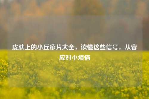 皮肤上的小丘疹片大全,读懂这些信号,从容应对小烦恼