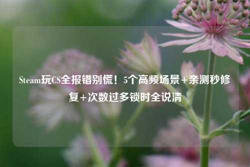 Steam玩CS全报错别慌!5个高频场景+亲测秒修复+次数过多锁时全说清