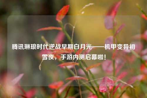 腾讯琳琅时代逆战早期白月光——机甲变异初雪夜,手游内测启幕啦!