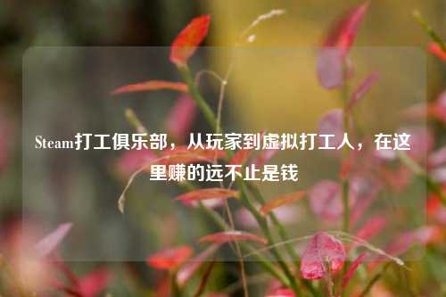 Steam打工俱乐部,从玩家到虚拟打工人,在这里赚的远不止是钱