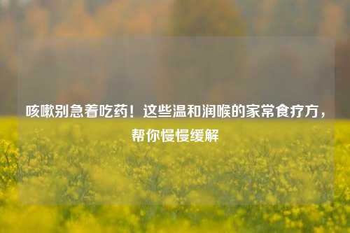 咳嗽别急着吃药!这些温和润喉的家常食疗方,帮你慢慢缓解