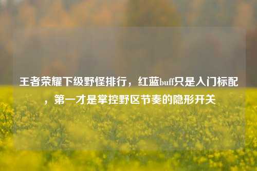 王者荣耀下级野怪排行,红蓝buff只是入门标配,第一才是掌控野区节奏的隐形开关