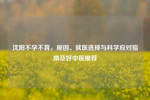 沈阳不孕不育,原因、就医选择与科学应对指南及好中医推荐