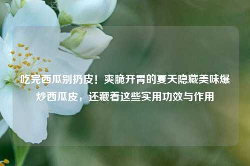 吃完西瓜别扔皮!爽脆开胃的夏天隐藏美味爆炒西瓜皮,还藏着这些实用功效与作用