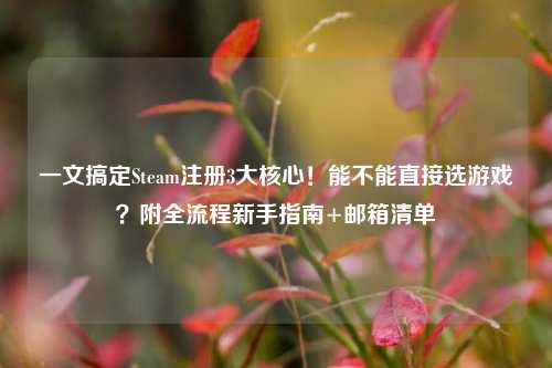 一文搞定Steam注册3大核心！能不能直接选游戏？附全流程新手指南+邮箱清单