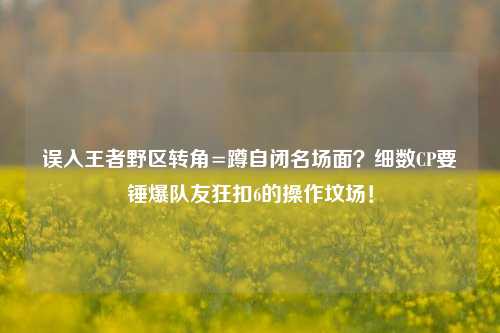 误入王者野区转角=蹲自闭名场面?细数CP要锤爆队友狂扣6的操作坟场!