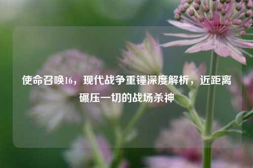 使命召唤16，现代战争重锤深度解析，近距离碾压一切的战场杀神