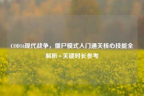 COD16现代战争,僵尸模式入门通关核心技能全解析+关键时长参考