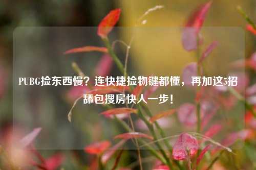 PUBG捡东西慢？连快捷捡物键都懂，再加这5招舔包搜房快人一步！