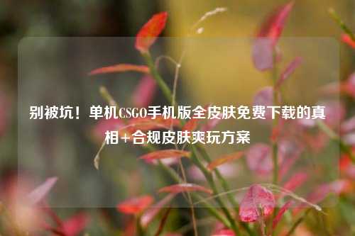 别被坑!单机CSGO手机版全皮肤免费下载的真相+合规皮肤爽玩方案