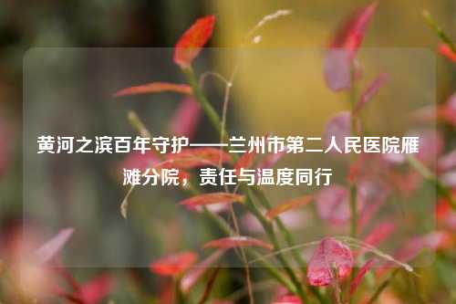 黄河之滨百年守护——兰州市第二人民医院雁滩分院,责任与温度同行