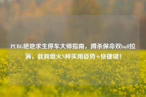 PUBG绝地求生停车大师指南,蹲杀保命双buff拉满,载具熄火N种实用姿势+快捷键!