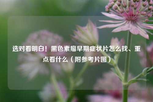 选对看明白!黑色素瘤早期症状片怎么找、重点看什么(附参考片图)