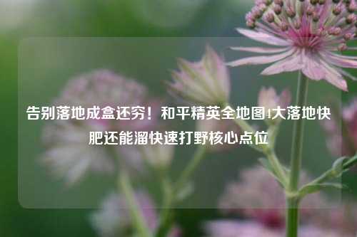 告别落地成盒还穷!和平精英全地图4大落地快肥还能溜快速打野核心点位