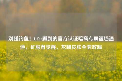 别碰钓鱼!CFer蹲到的官方认证暗裔专属返场通道,征服者觉醒、龙啸皮肤全套放漏