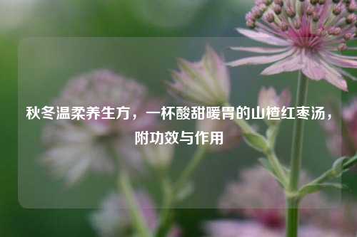 秋冬温柔养生方，一杯酸甜暖胃的山楂红枣汤，附功效与作用