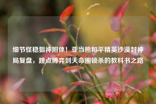 细节怪稳狙神附体!亚当熊和平精英沙漠封神局复盘,跳点博弈到天命圈锁杀的教科书之路