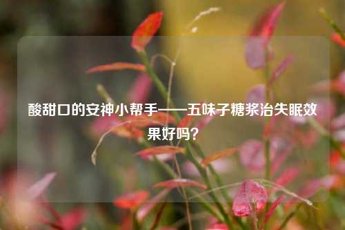 酸甜口的安神小帮手——五味子糖浆治失眠效果好吗?