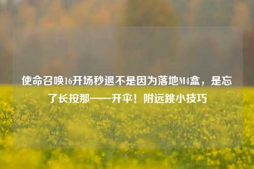 使命召唤16开场秒退不是因为落地M4盒，是忘了长按那——开伞！附远跳小技巧