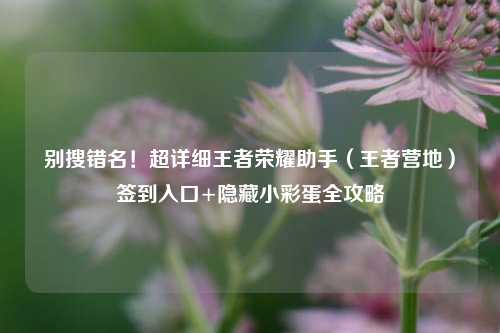 别搜错名！超详细王者荣耀助手（王者营地）签到入口+隐藏小彩蛋全攻略