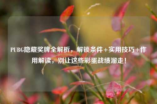 PUBG隐藏奖牌全解析，解锁条件+实用技巧+作用解读，别让这些彩蛋战绩溜走！