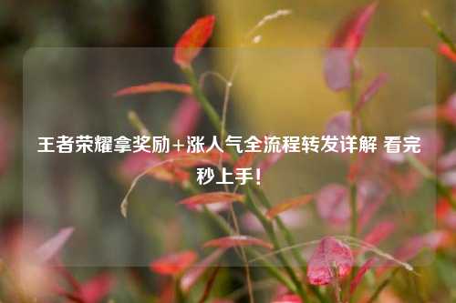 王者荣耀拿奖励+涨人气全流程转发详解 看完秒上手！