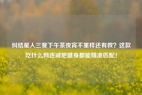 纠结星人三餐下午茶夜宵不重样还有救?这款吃什么网连减肥健身都能精准匹配!