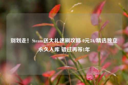 别划走!Steam送大礼速刷攻略 0元3A/精选独立永久入库 错过再等1年