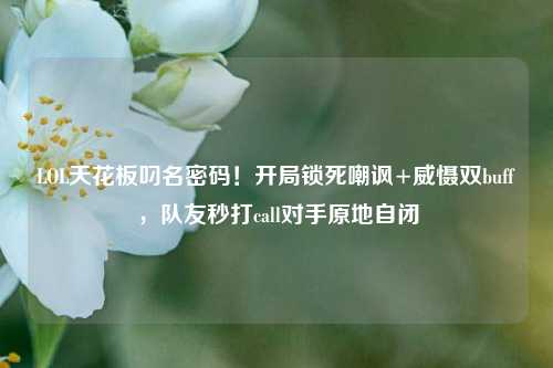 LOL天花板叼名密码!开局锁死嘲讽+威慑双buff,队友秒打call对手原地自闭