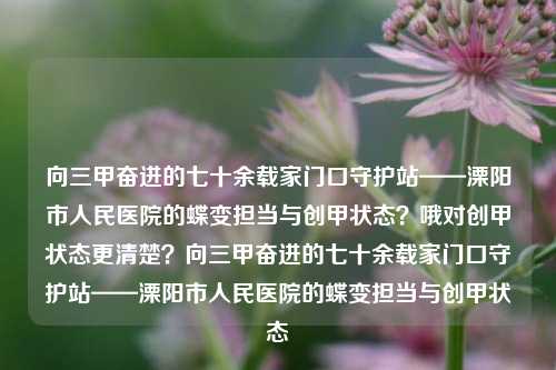 向三甲奋进的七十余载家门口守护站——溧阳市人民医院的蝶变担当与创甲状态?哦对创甲状态更清楚?向三甲奋进的七十余载家门口守护站——溧阳市人民医院的蝶变担当与创甲状态