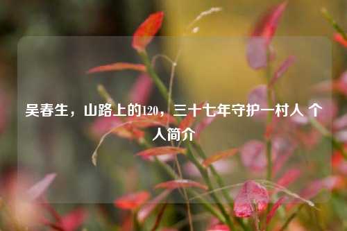 吴春生,山路上的120,三十七年守护一村人 个人简介