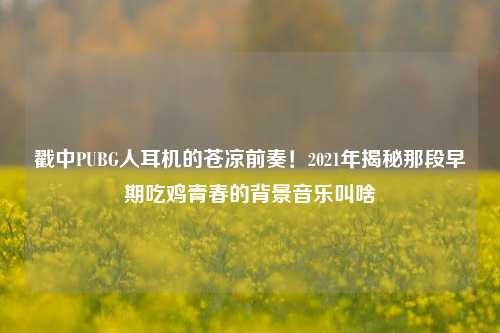 戳中PUBG人耳机的苍凉前奏!2021年揭秘那段早期吃鸡青春的背景音乐叫啥