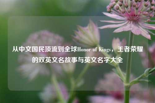 从中文国民顶流到全球Honor of Kings，王者荣耀的双英文名故事与英文名字大全