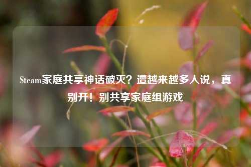 Steam家庭共享神话破灭?遭越来越多人说,真别开!别共享家庭组游戏