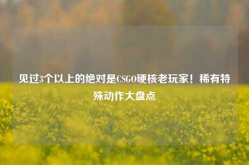 见过3个以上的绝对是CSGO硬核老玩家！稀有特殊动作大盘点