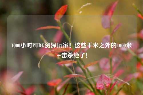1000小时PUBG资深玩家！这些千米之外的1000米+击杀绝了！