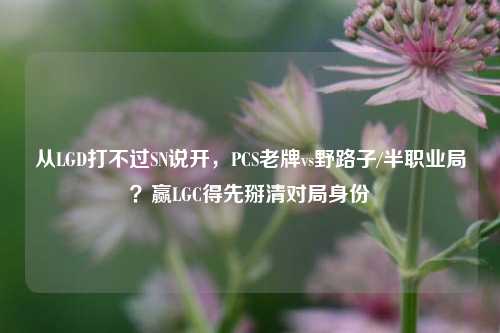 从LGD打不过SN说开,PCS老牌vs野路子/半职业局?赢LGC得先掰清对局身份