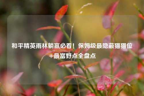 和平精英雨林躺赢必看!保姆级最隐蔽猫猫位+最富野点全盘点