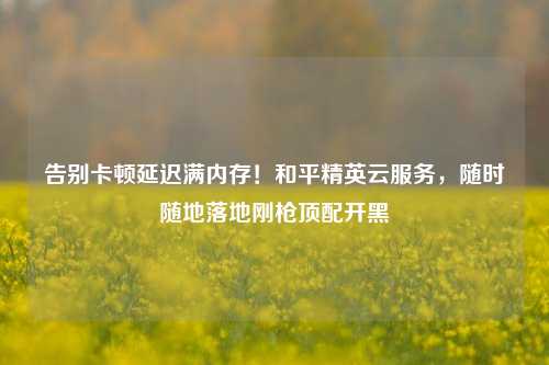 告别卡顿延迟满内存！和平精英云服务，随时随地落地刚枪顶配开黑