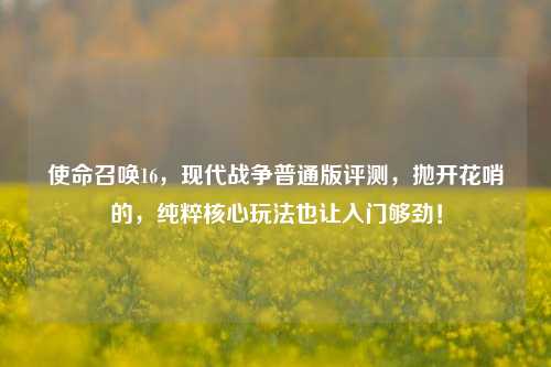 使命召唤16,现代战争普通版评测,抛开花哨的,纯粹核心玩法也让入门够劲!
