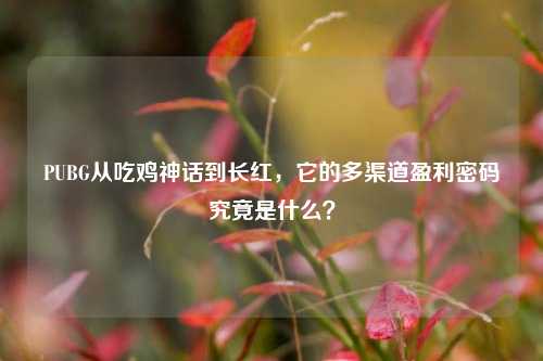 PUBG从吃鸡神话到长红，它的多渠道盈利密码究竟是什么？