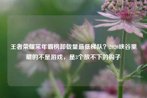 王者荣耀常年霸榜卸载量最低梯队？2020峡谷里藏的不是游戏，是3个放不下的钩子