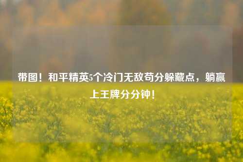 带图！和平精英5个冷门无敌苟分躲藏点，躺赢上王牌分分钟！
