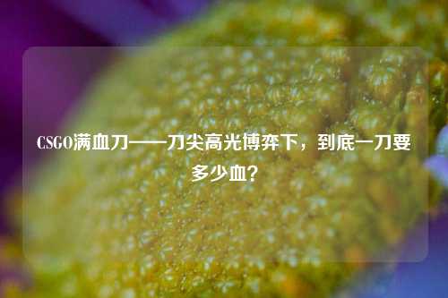 CSGO满血刀——刀尖高光博弈下，到底一刀要多少血？